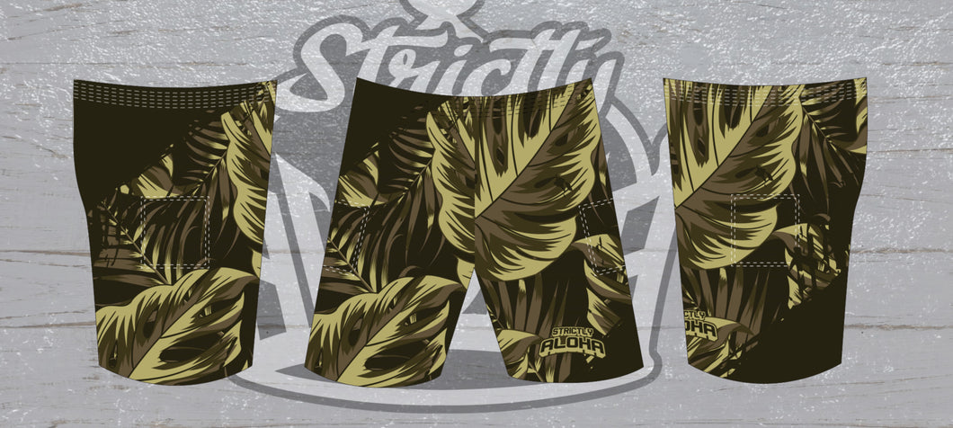 Monstera Shorts Brown w/Beige