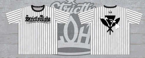 Strictly Aloha White Pin Stripe Jersey