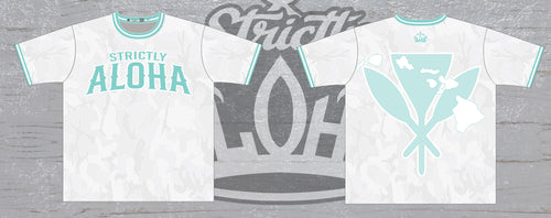 Strictly Aloha White/Tiffany Jersey