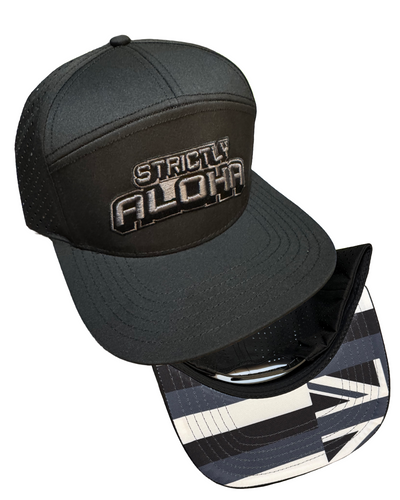 Strictly Aloha 7 Panel Black Hat