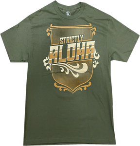 Strictly Aloha Shield Military Green with Brown